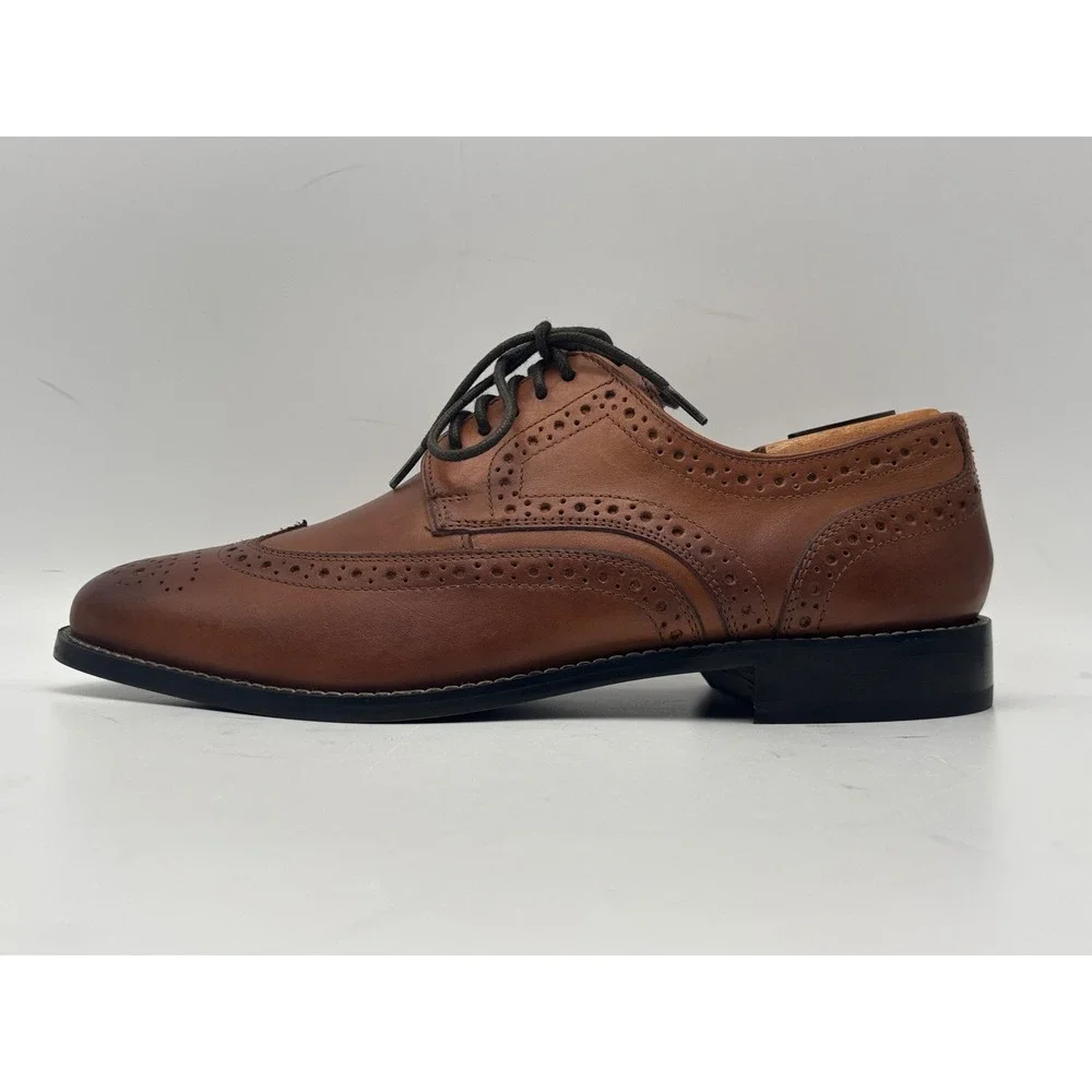 Nunn Bush Men's 9M Brown Leather Wingtip Brogue Comfort Gel Oxford Dress Shoes